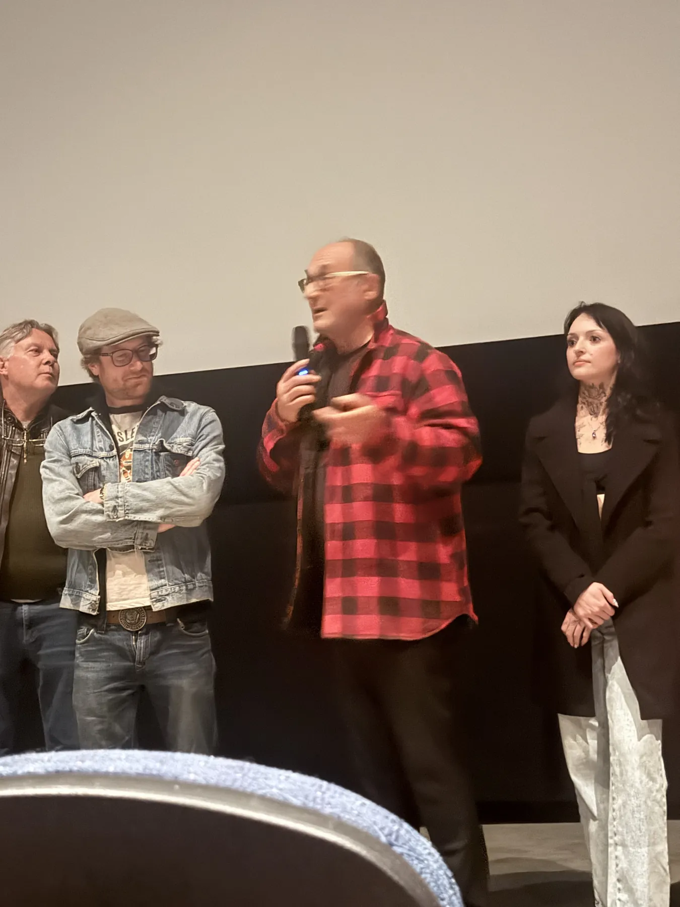 Oliver Becker with members of the cast and crew
